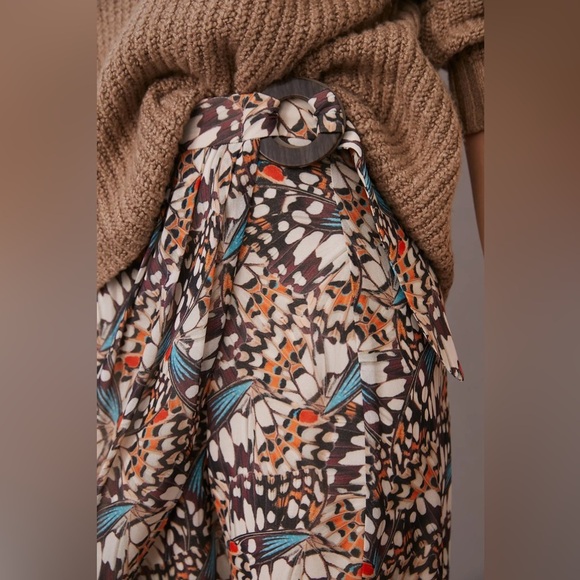 New Anthropologie Hutch Butterfly Wrap Printed Midi Skirt 2 - Picture 2 of 9